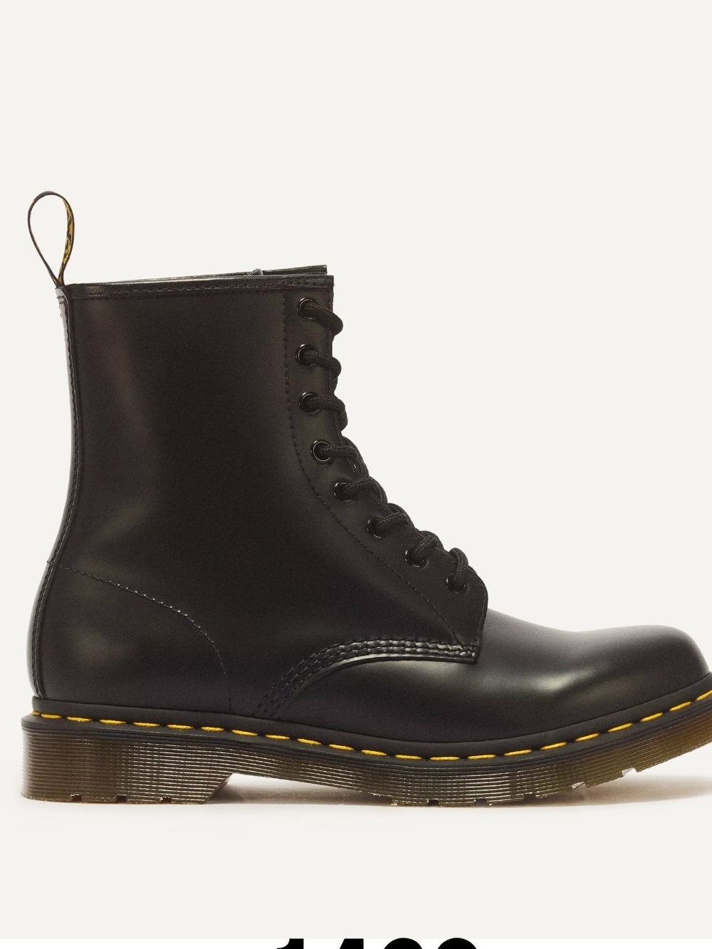 Dr. Martens 1460 Smooth Black Leather Lace-Up Boot, Sz Us 6, Uk 4